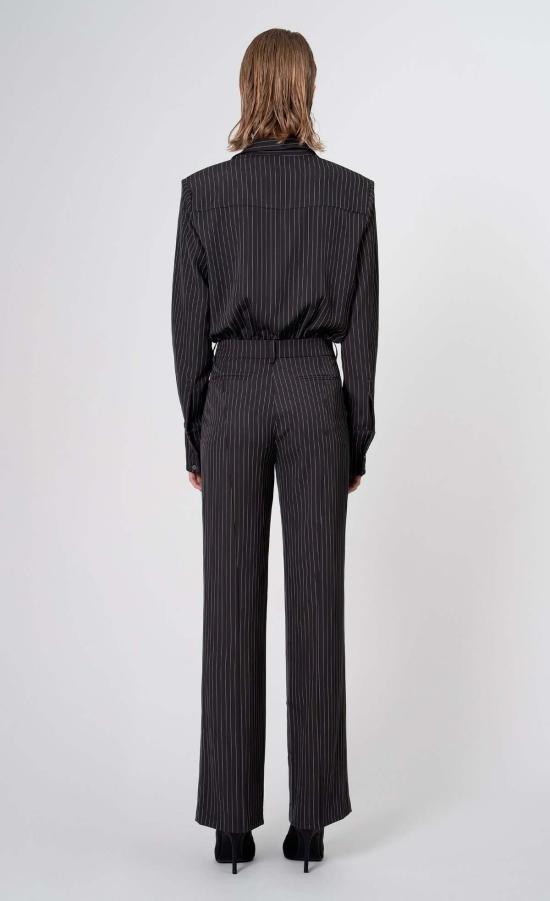  논살란트 레이블 스트레이트 팬츠 논샬런트 라벨 할로우 팬츠 그레이/화이트 스트라이프 - NONCHALANT LABEL