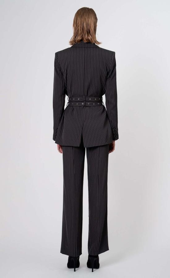  논살란트 레이블 수트 세트 논캐런트 라벨 악셀 블레이저 그레이/화이트 스트라이프 - NONCHALANT LABEL