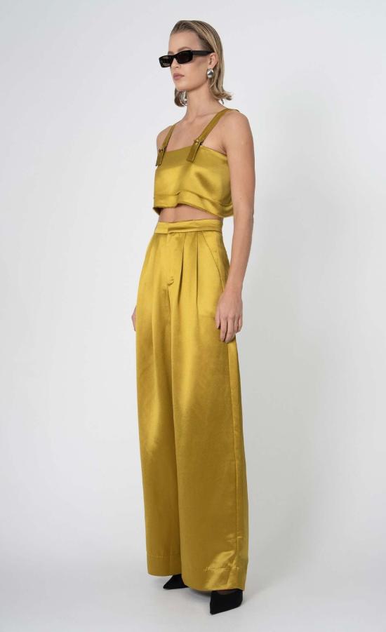  논살란트 레이블 민소매 티셔츠 논샬런트 라벨 아스트리드 크롭 탑 오커 - NONCHALANT LABEL