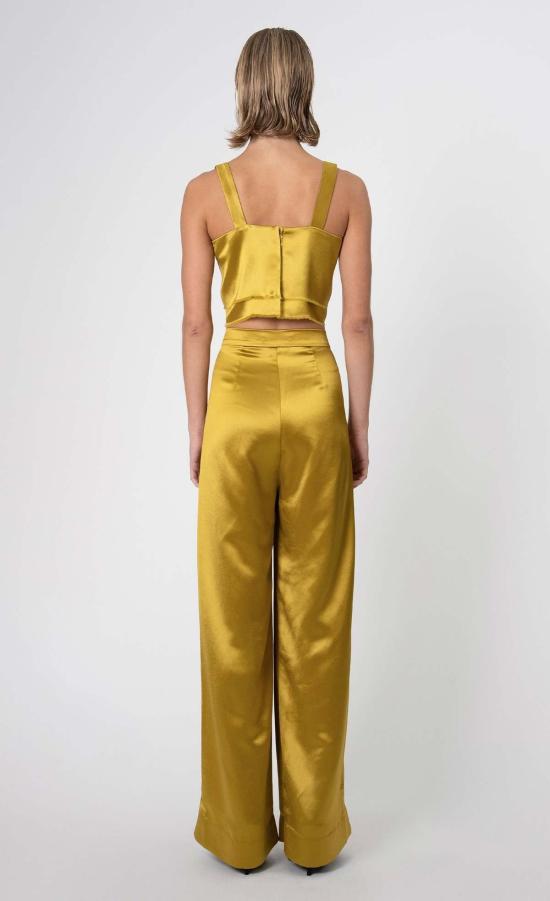  논살란트 레이블 민소매 티셔츠 논샬런트 라벨 아스트리드 크롭 탑 오커 - NONCHALANT LABEL