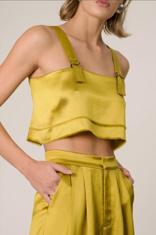  논살란트 레이블 민소매 티셔츠 논샬런트 라벨 아스트리드 크롭 탑 오커