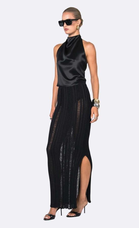  논살란트 레이블 롱 스커트 논샬란트 라벨 릴리아  블랙