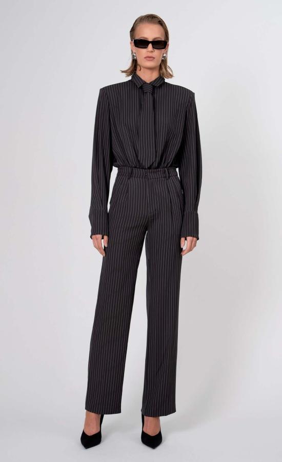  논살란트 레이블 바디수트 티셔츠 논샬런트 라벨 엘로웬 바디수트 그레이/화이트 스트라이프 - NONCHALANT LABEL