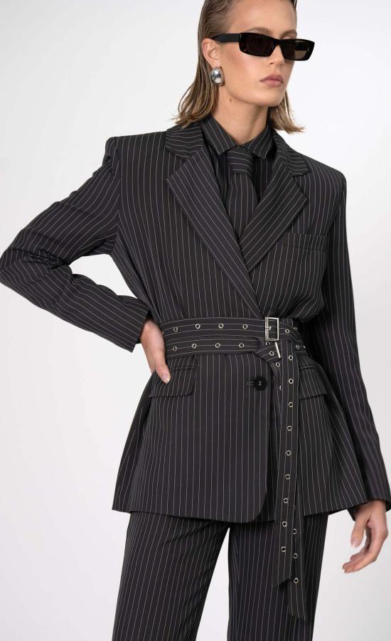  논살란트 레이블 바디수트 티셔츠 논샬런트 라벨 엘로웬 바디수트 그레이/화이트 스트라이프 - NONCHALANT LABEL