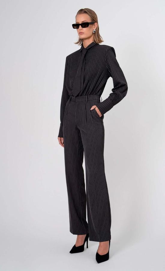  논살란트 레이블 바디수트 티셔츠 논샬런트 라벨 엘로웬 바디수트 그레이/화이트 스트라이프 - NONCHALANT LABEL