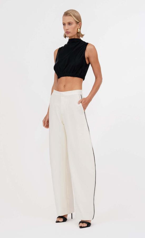  논살란트 레이블 민소매 티셔츠 넌샬런트 라벨 리즈 크롭 탑 블랙 - NONCHALANT LABEL