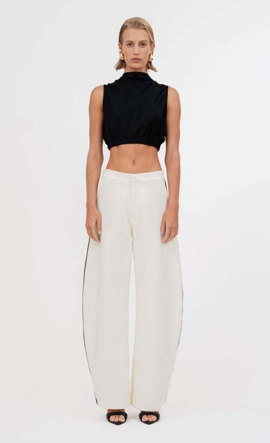  논살란트 레이블 민소매 티셔츠 넌샬런트 라벨 리즈 크롭 탑 블랙 - NONCHALANT LABEL