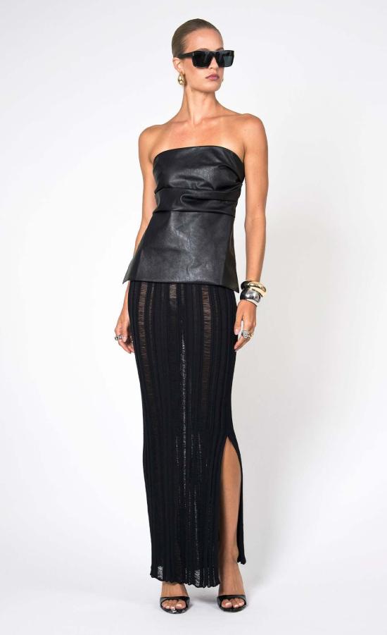  논살란트 레이블 민소매 티셔츠 논차란트 라벨 제나 탑 블랙 - NONCHALANT LABEL