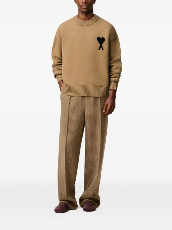 25FW 아미 빅 하트 울 크루넥 스웨터 UKS838018288 CAMEL DOM - AMI