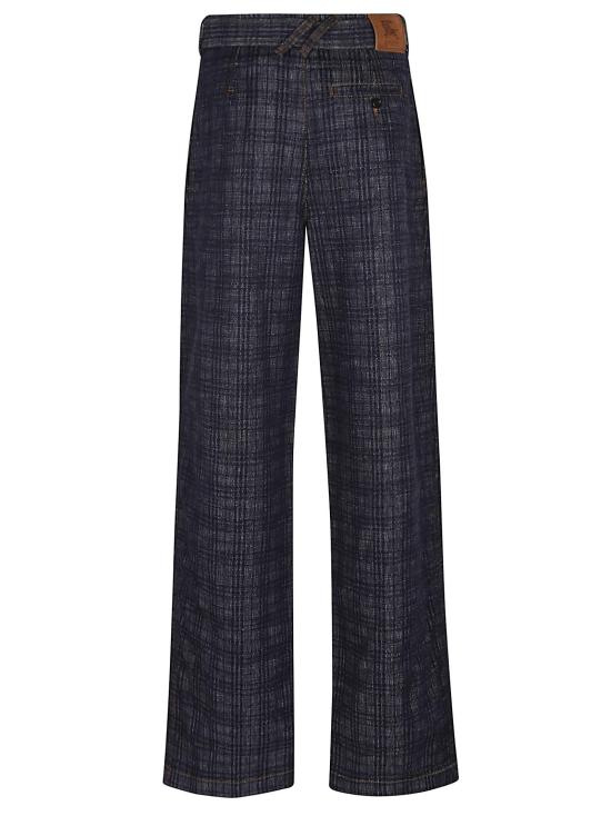 25FW 버버리 하이 라이즈 와이드 체크 데님 진 8110727 A5924 INDIGO IP CHECK BLUE - BURBERRY