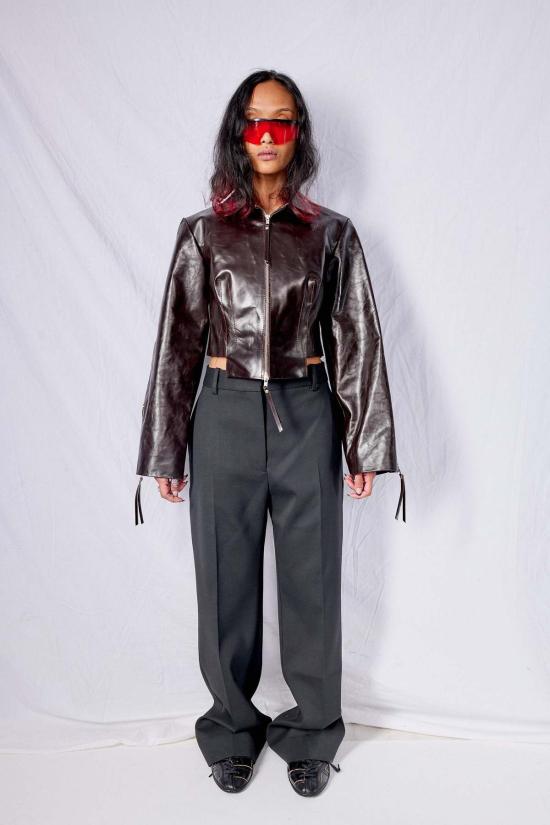  Jovana Markovic 가죽 자켓 조바나 마르코비치 카멘 가죽 재킷 브라운 - OTHER BRANDS