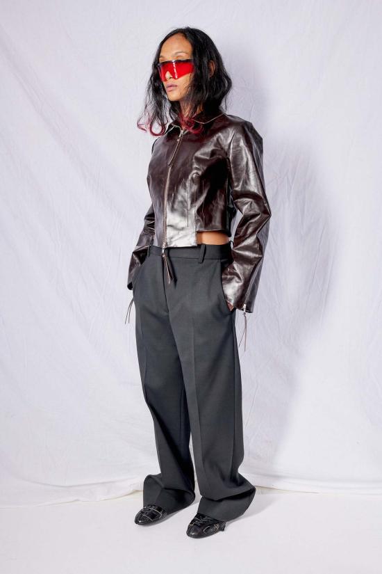  Jovana Markovic 가죽 자켓 조바나 마르코비치 카멘 가죽 재킷 브라운 - OTHER BRANDS