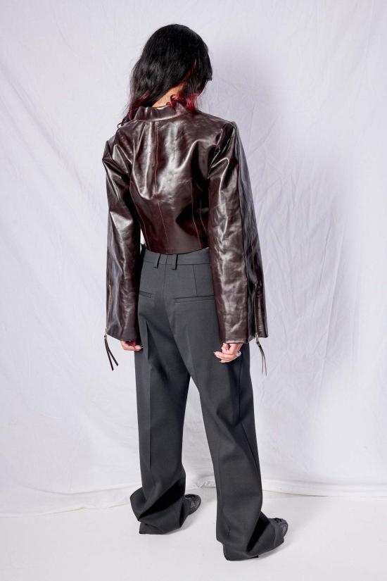  Jovana Markovic 가죽 자켓 조바나 마르코비치 카멘 가죽 재킷 브라운 - OTHER BRANDS