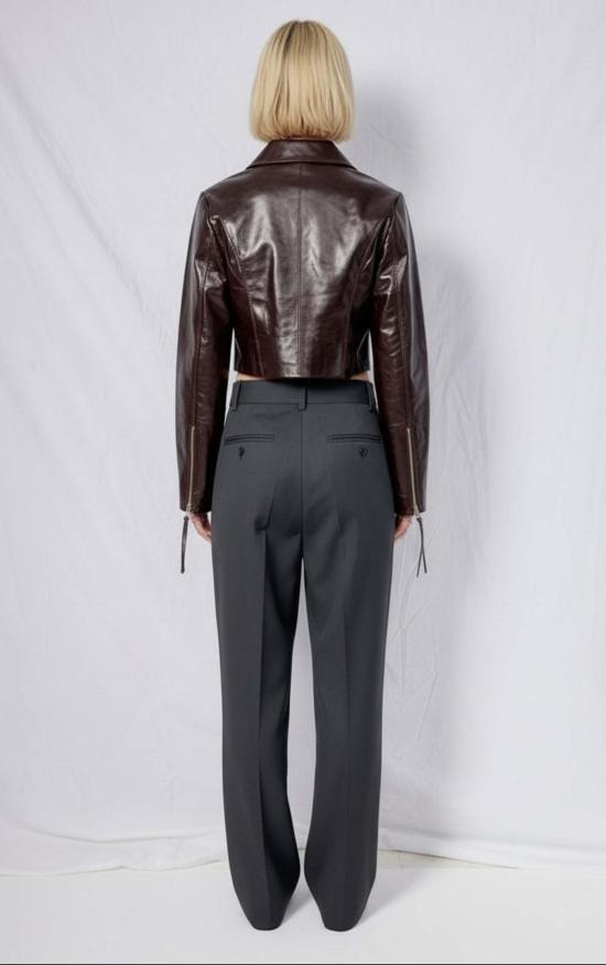  요바나 마르코비치 가죽 자켓 조바나 마르코비치 카멘 가죽 재킷 브라운 - JOVANA MARKOVIC