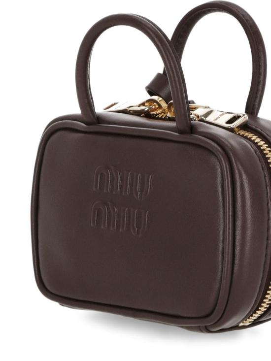  미우미우 레더 백 참 5NR036 AF8W F0NBL BROWN DOM - MIU MIU