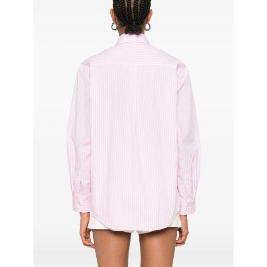 25FW 스포티앤리치 셔츠 SI00760673ST PINWH PINK WHITE - SPORTY & RICH