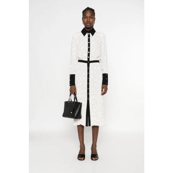 25FW 엘리자베타프랜치 롱 원피스 ABS0256E2 EF1 WHITE BLACK - ELISABETTA FRANCHI