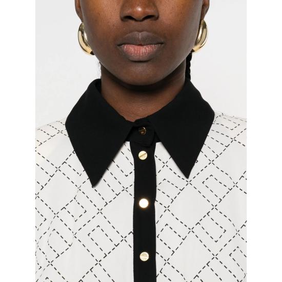 25FW 엘리자베타프랜치 롱 원피스 ABS0256E2 EF1 WHITE BLACK - ELISABETTA FRANCHI