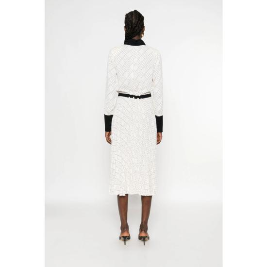 25FW 엘리자베타프랜치 롱 원피스 ABS0256E2 EF1 WHITE BLACK - ELISABETTA FRANCHI