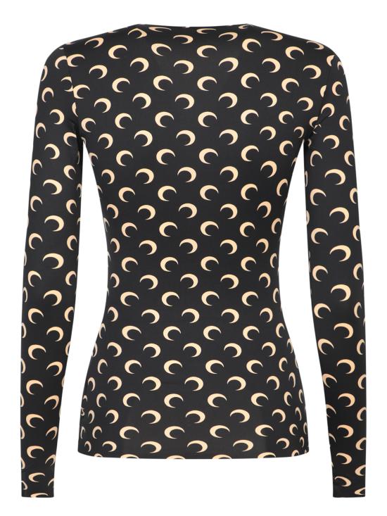 26SS 마린세르 크레센트 문 프린트 긴팔 티셔츠 WTS006A CJER0001 IT99 Black - MARINE SERRE