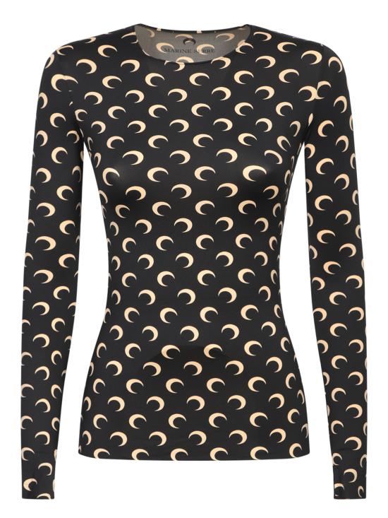 26SS 마린세르 크레센트 문 프린트 긴팔 티셔츠 WTS006A CJER0001 IT99 Black