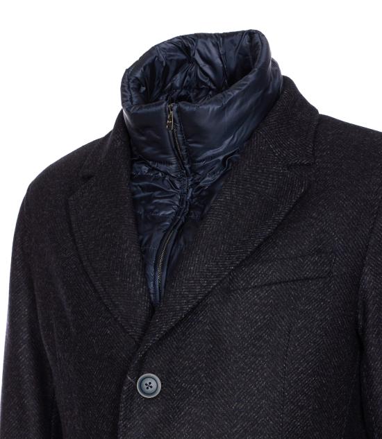 25FW 에르노 헤링본 싱글 브레스티드 코트 CA000216U 33457R9200 Blue - HERNO