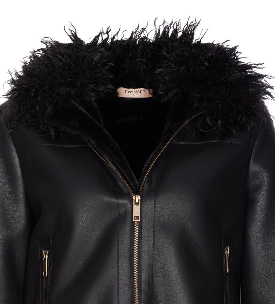 25FW 트윈셋 무스탕 252TP2410 00006 Black - TWINSET