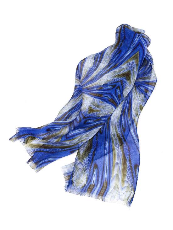  마리아 엔리카 나르디 머플러/스카프 CS006L30136BLWH Blue - MARIA ENRICA NARDI