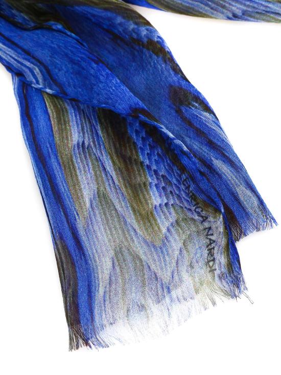  마리아 엔리카 나르디 머플러/스카프 CS006L30136BLWH Blue - MARIA ENRICA NARDI