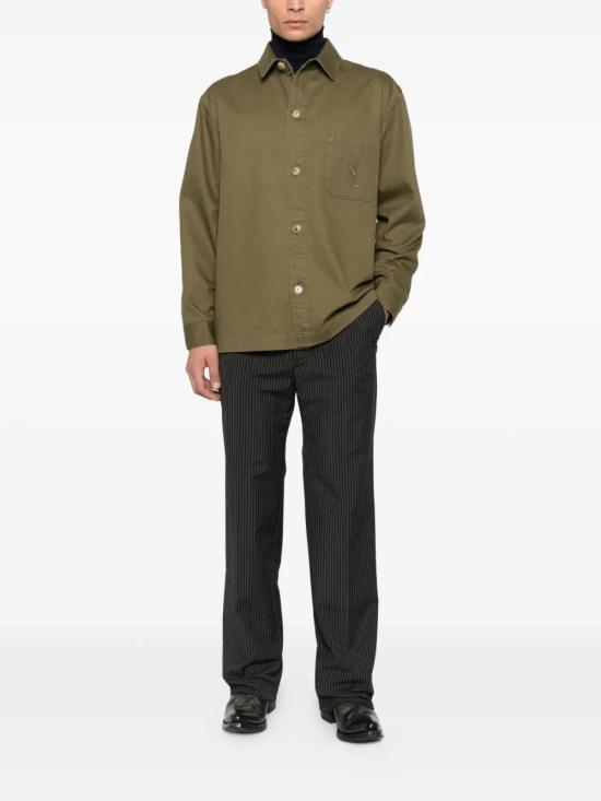 25FW 생로랑 긴팔 셔츠 838697 Y253W 3530 VINTAGE KAKI - SAINT LAURENT