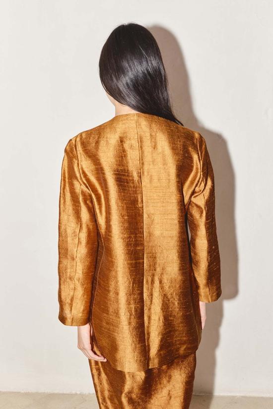  다두라 수트 자켓 Datura Senso Dupion 블레이저 카라멜 - DATURA