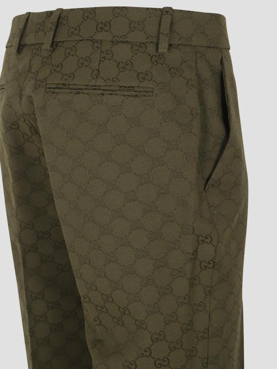 25FW 구찌 캔버스 팬츠 837435Z7ADE 3602 GREYSH FOREST GRN - GUCCI