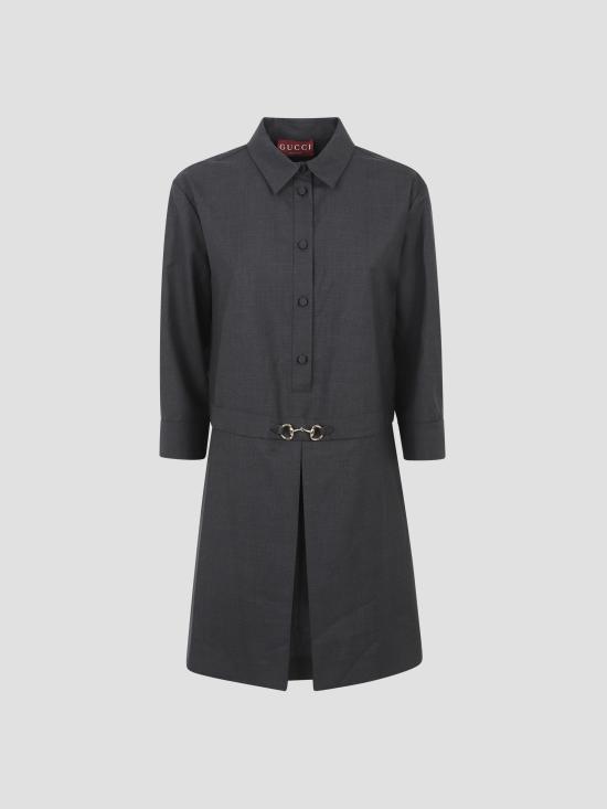 25FW 구찌 홀스빗 울 드레스 836243Z8B12 1054 ARDESIA GREY