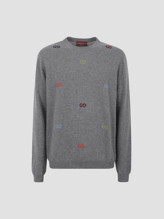 25FW 구찌 자수 로고 스웨터   833668XKEYH 1015 COOL IRON MC