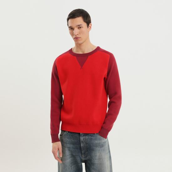 25FW 1989 스튜디오 긴팔 티셔츠 F04MAL005KNI001 Red