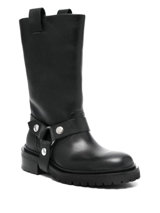25FW 골든구스 버클&스터드 레더 컬트 부츠 GWF00870F00697890100 Black - GOLDEN GOOSE