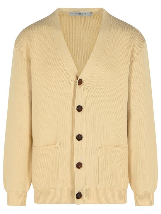 25FW 골든구스 코튼 니트 V넥 버튼 가디건 GMP00946 P00197255550 Beige