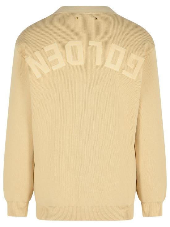 25FW 골든구스 코튼 니트 V넥 버튼 가디건 GMP00946 P00197255550 Beige - GOLDEN GOOSE