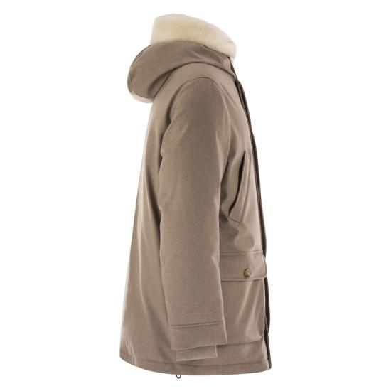 25FW 브루넬로 쿠치넬리 플란넬 다운 자켓 MM4701993 HAZELNUT - BRUNELLO CUCINELLI