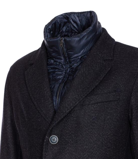 25FW 에르노 헤링본 싱글 브레스티드 코트  CA000216U33457R9200 BLUE - HERNO