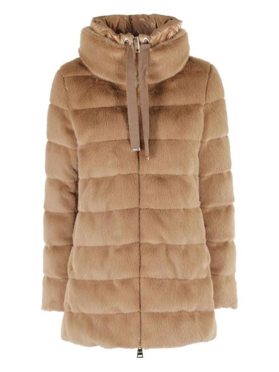 25FW 에르노 레이디 얼터너티브 퍼 & 울트라라이트 나일론 베스트  PI002123D126302157 Brown - HERNO