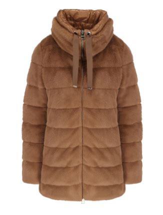 25FW 에르노 레이디 얼터너티브 퍼 & 울트라라이트 나일론 베스트  PI002123D126302157 Brown