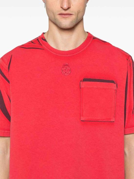 26SS 알렉산더 맥퀸 반팔 티셔츠 815068QTAC60633 Dark Red - ALEXANDER MCQUEEN