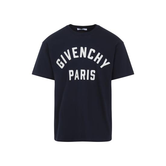 25FW 지방시 반팔 티셔츠 BM71NK3YRS411 NAVY WHITE DOM - GIVENCHY