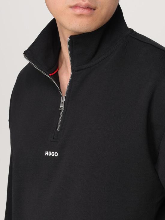 26FW 휴고보스 지퍼넥 로고 코튼 테리 로고 스웨트셔츠 50525881 001 - HUGO BOSS