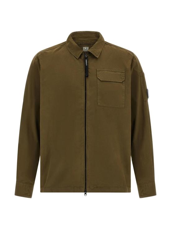 26SS 씨피 컴퍼니 오가닉 개버딘 지퍼 셔츠 RCCMOS705A 110143G 683 IVY GREEN DOM