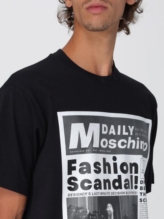 25FW 모스키노 반팔 티셔츠 07245241 1555 Black - MOSCHINO