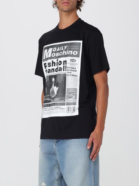 25FW 모스키노 반팔 티셔츠 07245241 1555 Black - MOSCHINO