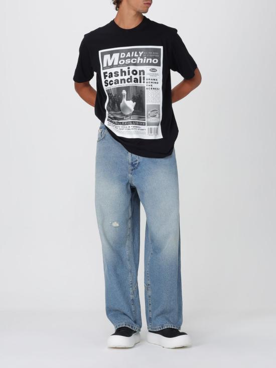 25FW 모스키노 반팔 티셔츠 07245241 1555 Black - MOSCHINO