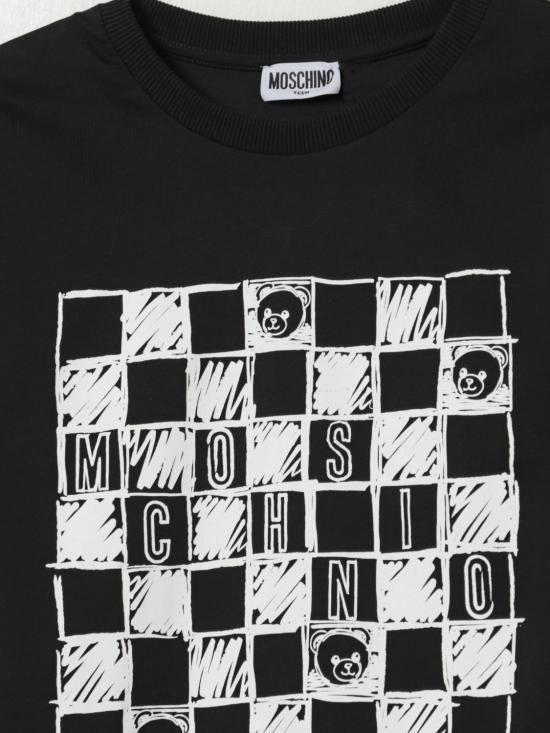 25FW [키즈] 모스키노 티셔츠 HUM05GLAA01 60100 Black - MOSCHINO